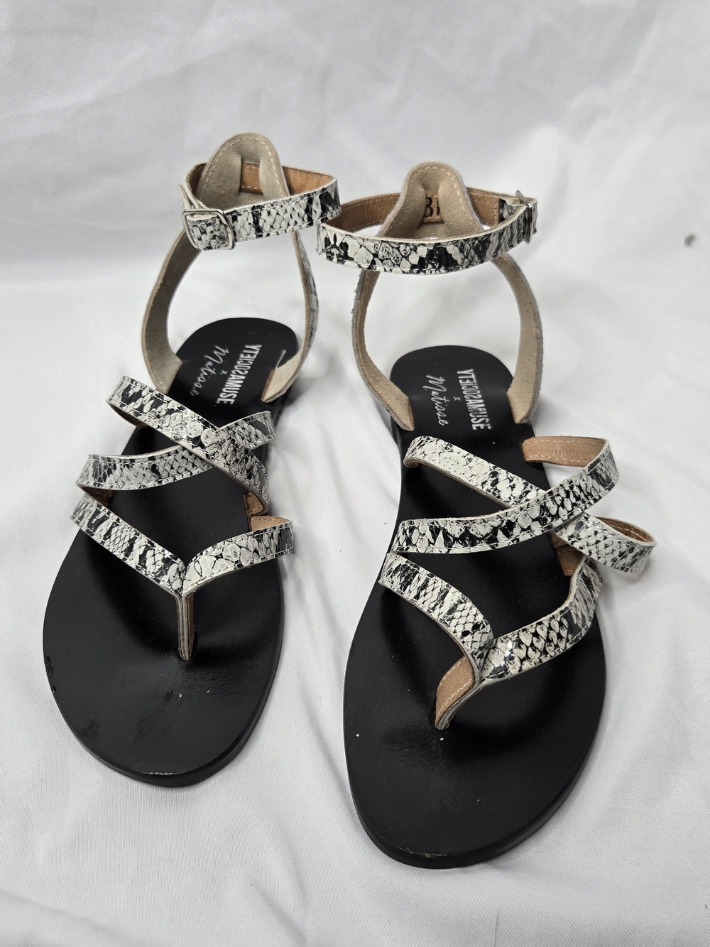 Yellow Box x Matisse Ti Amo Sandals Women’s 8M Snake Print Strappy New Box